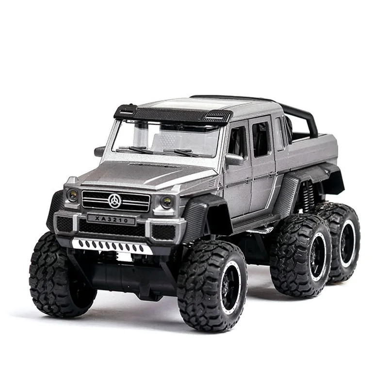Gray 6X6 1:28 литье под давлением FORD RAPTOR f150 SUV металлическая модель автомобиля игрушечные колеса сплав автомобиль звук и светильник оттягивающийся автомобиль мальчик малыш игрушки vw модель - Цвет: Gray 6X6