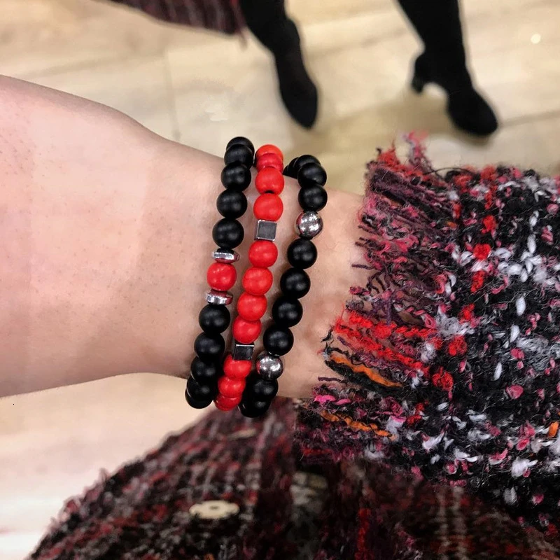 Fashion Women Bracelet 2019 Star Skull Charm Pave CZ Personalized Stone Bead Set Jewelry Gift |