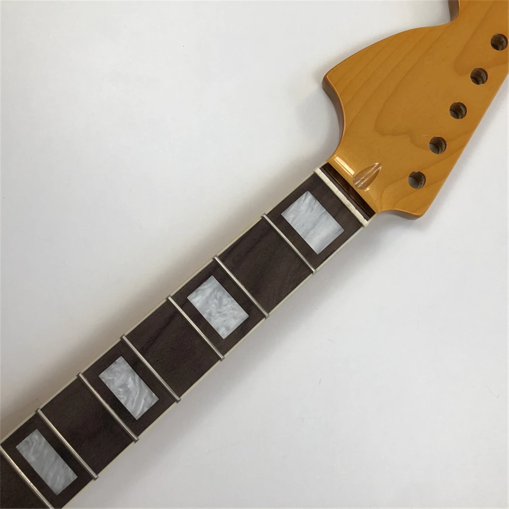 Left hand Guitar neck Maple 22 frets 25.5inch Rosewood Block inlay Gloss DIY