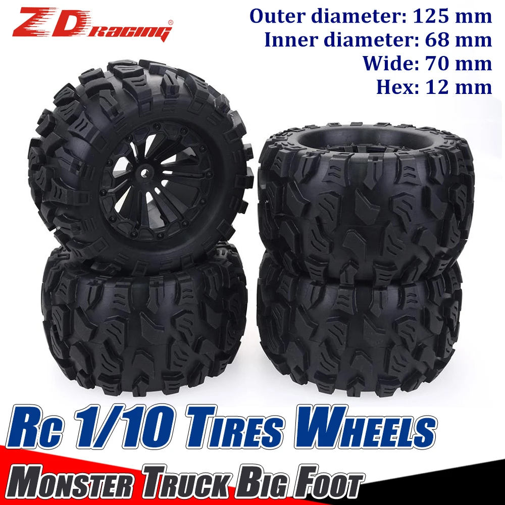 

Колесные шины Surpass Hobby ZD 6638N, 4 шт., 1/10 дюйма, 125 мм, радиоуправляемые, монстр-Трак, Большой Гусеничный диск для 1/10 Rc Traxxas Tamiya HSP TRX4 Scx10