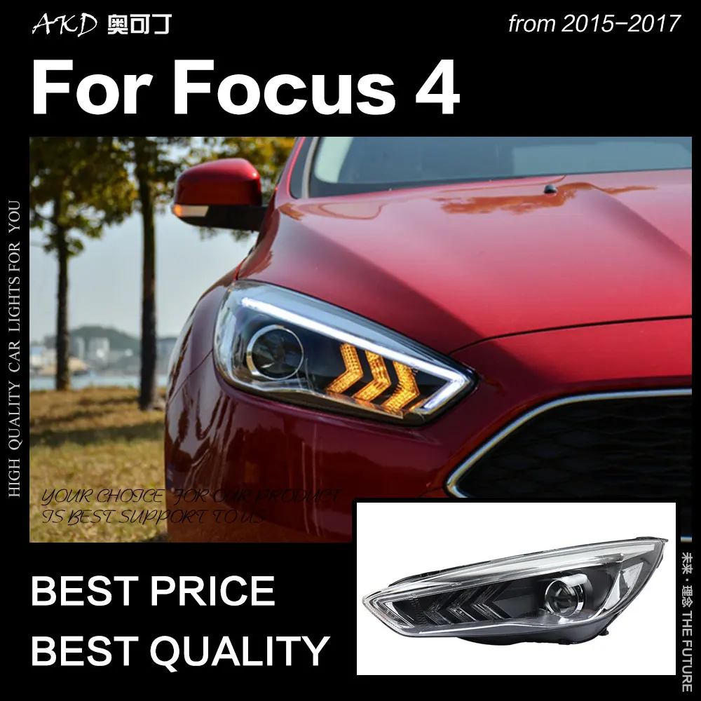 АКД стайлинга автомобилей для Ford Focus фары 2015 Новинка 2017 года фокус светодиодный DRL