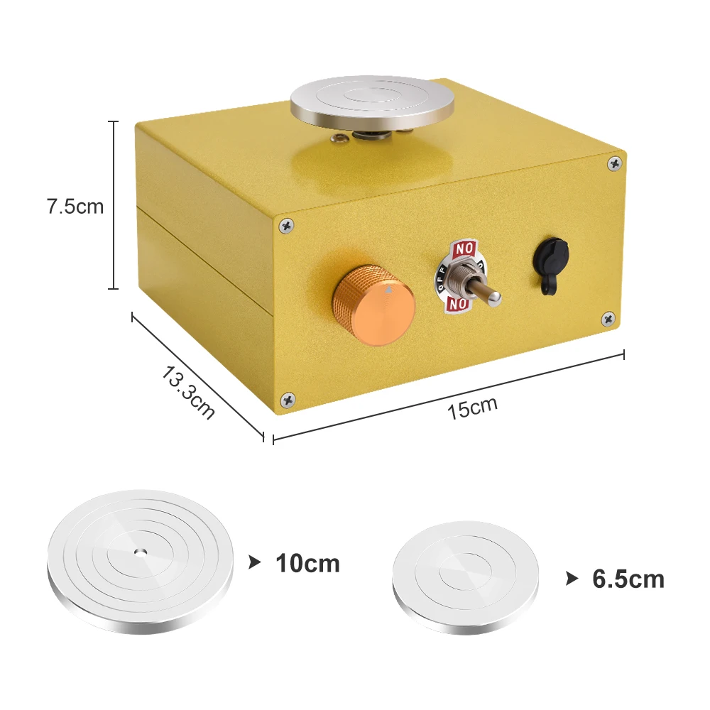 

6.5/10cm Turntable Pottery Machine Electric Pottery Wheel DIY Clay Tool with Tray for Ceramic Work Ceramics Clay Art Craft Set