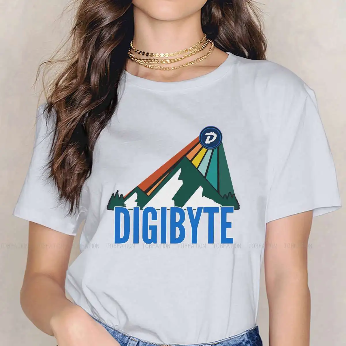 

Футболка с круглым вырезом горного солнца, футболка Digibyte DGB, цифровая валюта, блокнот, чистый хлопок, базовая футболка, женские топы 5XL