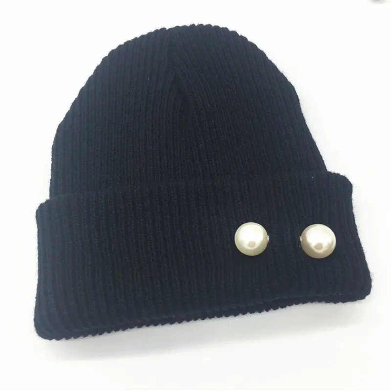 

KPOP G-Dragon Warming Pearl Decor Skullies Beanies Cap Wool Cap Peaceminusone Kwon Ji Yong Fans Collection JH45