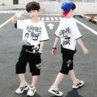 childrens summer fashion set 5 12 years old boys short sleeve two piece kids clothing
