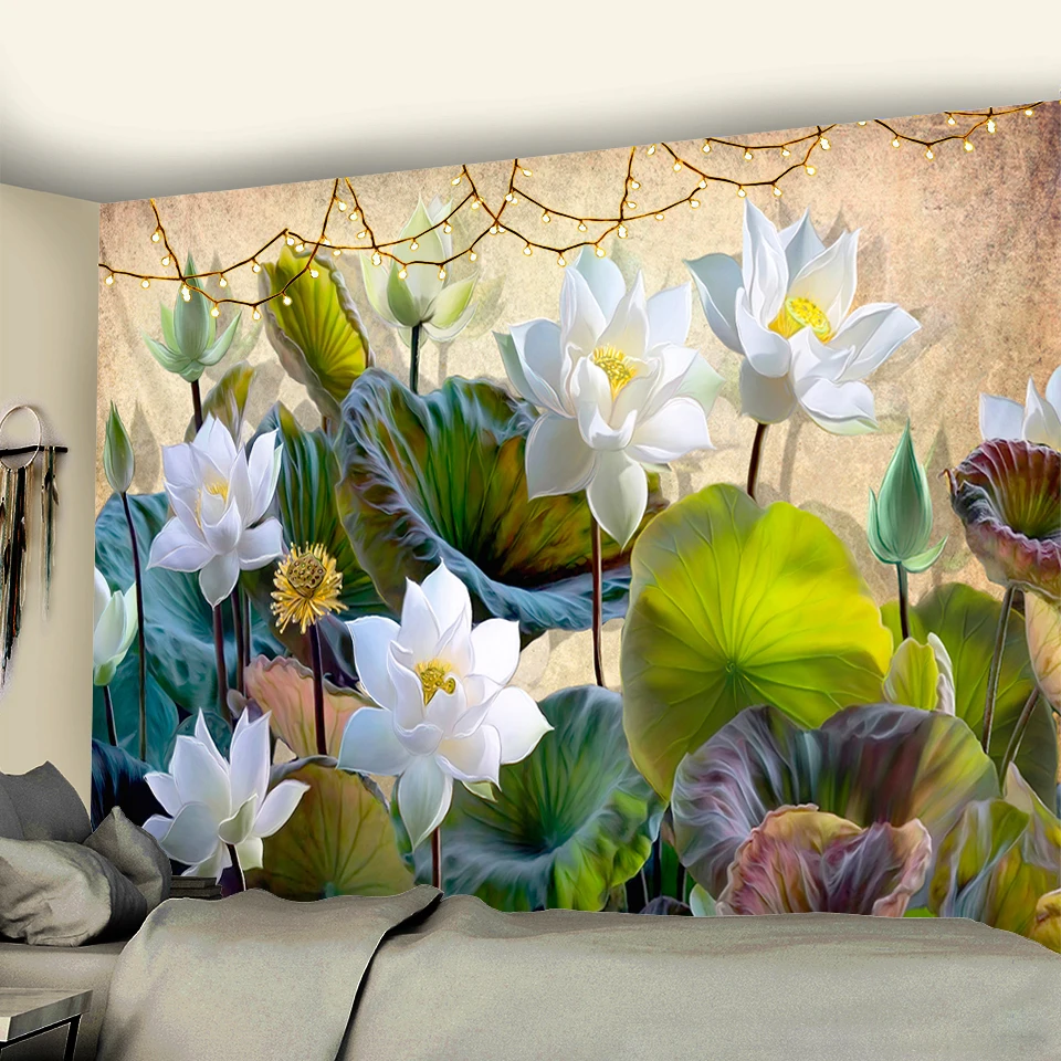 Летний MIDI растительный гобелен домашний Фон тканевый пляжный коврик для йоги