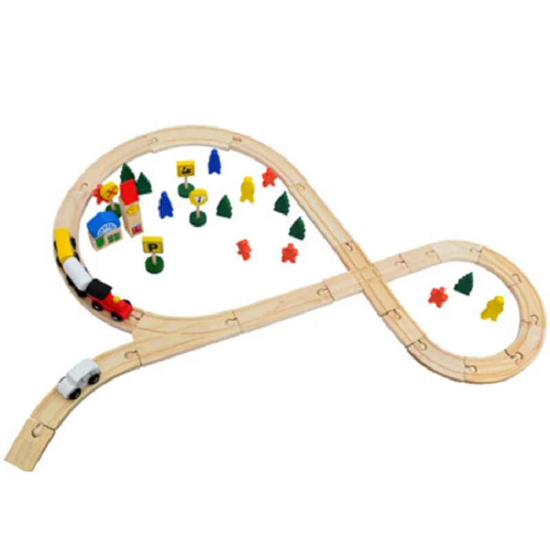 Hoowooli Забавный Деревянный 8 глиф трек тропинка игрушечный поезд | Мебель