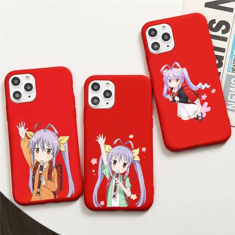 

Non Non Biyori anime cute girl Phone Case Candy Color for iPhone 6 7 8 11 12 s mini pro X XS XR MAX Plus