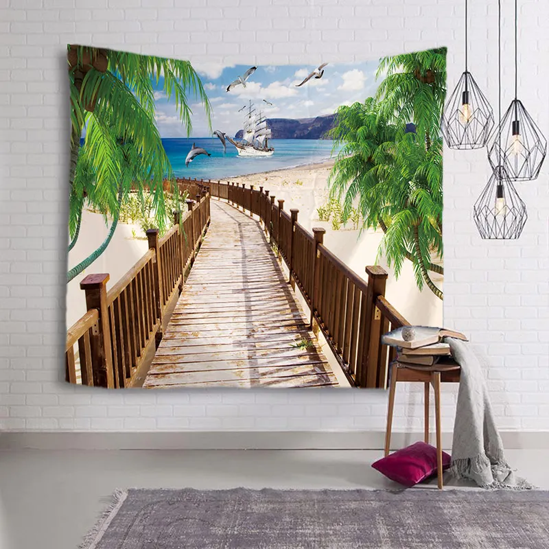 Красивый пейзаж на весну гобелен гостиная кровать комната печать домашний деко