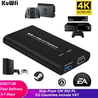 kuwfi usb 3 0 hdmi video capture 4k 60hz hdmi to usb video capture card dongle game streaming live broadcast with mic input