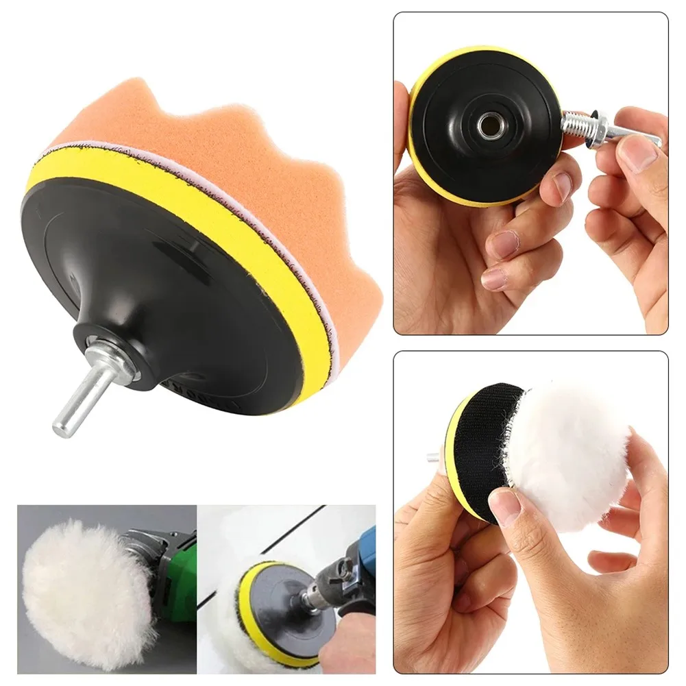 

12pcs 3'' Sponge Waxing Pads Buffing Kit For Boat Car Polisher Removes Scratches Coat Paints Waxing Polishing Pad Buffing Kit