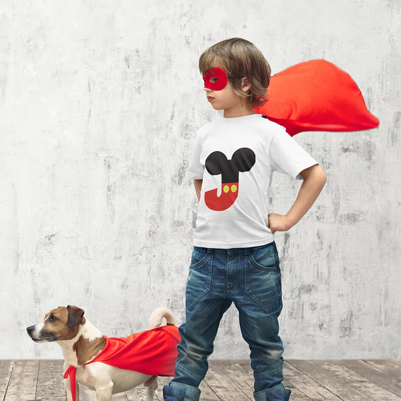 

Летняя одежда для мальчиков, Повседневная эстетичная модная детская одежда для девочек с мультяшным принтом Микки Мауса, мягкая детская фу...