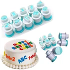 Формы для выпечки прессформы письмо fondant (сахарная) для нарезки печенья в виде 26 шт. верх и прописные и строчные буквы алфавита и 10 шт. номер инструменты для украшения торта