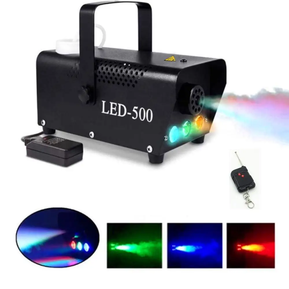 

500W Fog Machine With Wireless Remote Control For DJ Disco Party,Mist Colorful Fogger Ejector, Stage Effects LED Smoke Machine