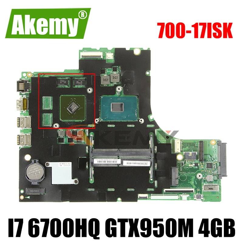 

Материнская плата Akemy для Lenovo Ideapad 700-17ISK 15221-1 448.06R01.0011 CPU I7 6700HQ + GTX950M 4 ГБ 100% тестовая работа FRU 5B20M07198