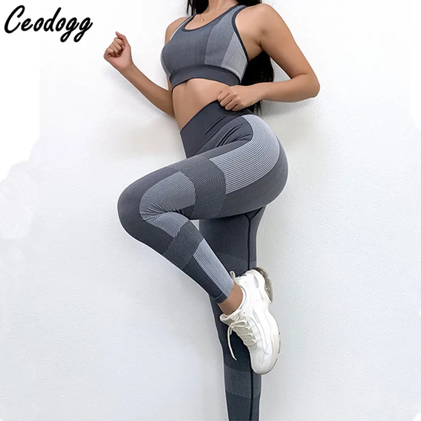 Pad Для женщин Толщина тренажерный зал костюм для занятия йогой из 2 предметов