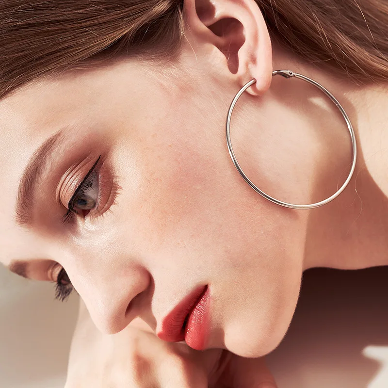 Серьги большого размера в стиле панк модные серьги для пар Большие Круглые