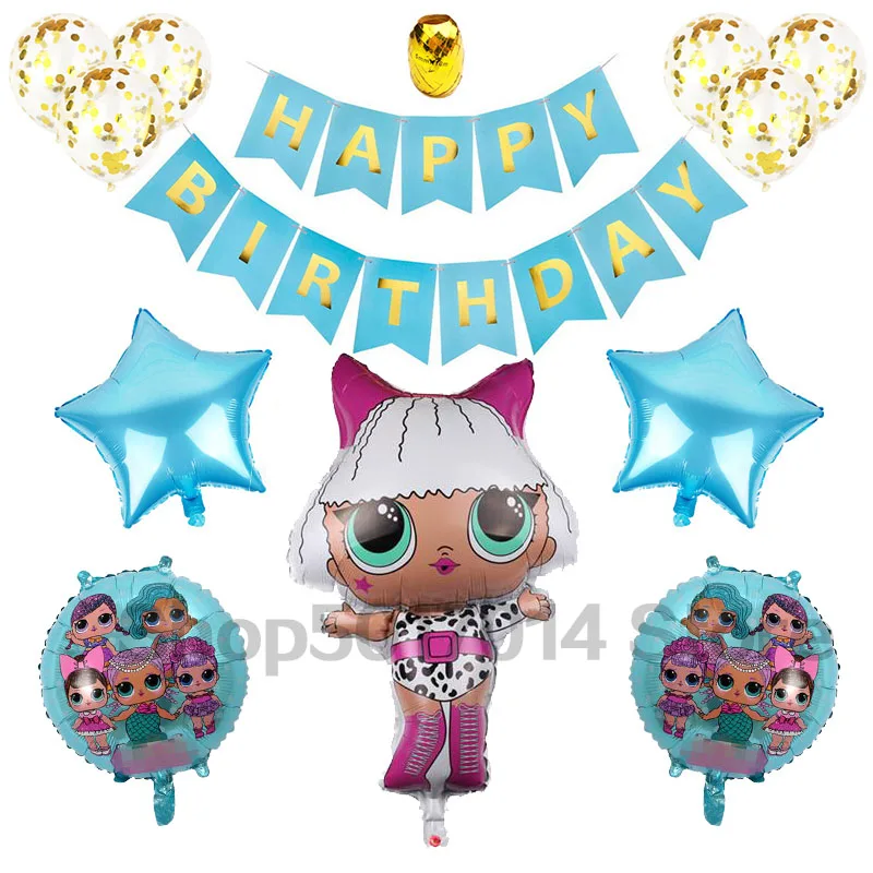 5 шт Ло воздушный шар из фольги кукла сюрприз Русалка Кукла вечерние украшения