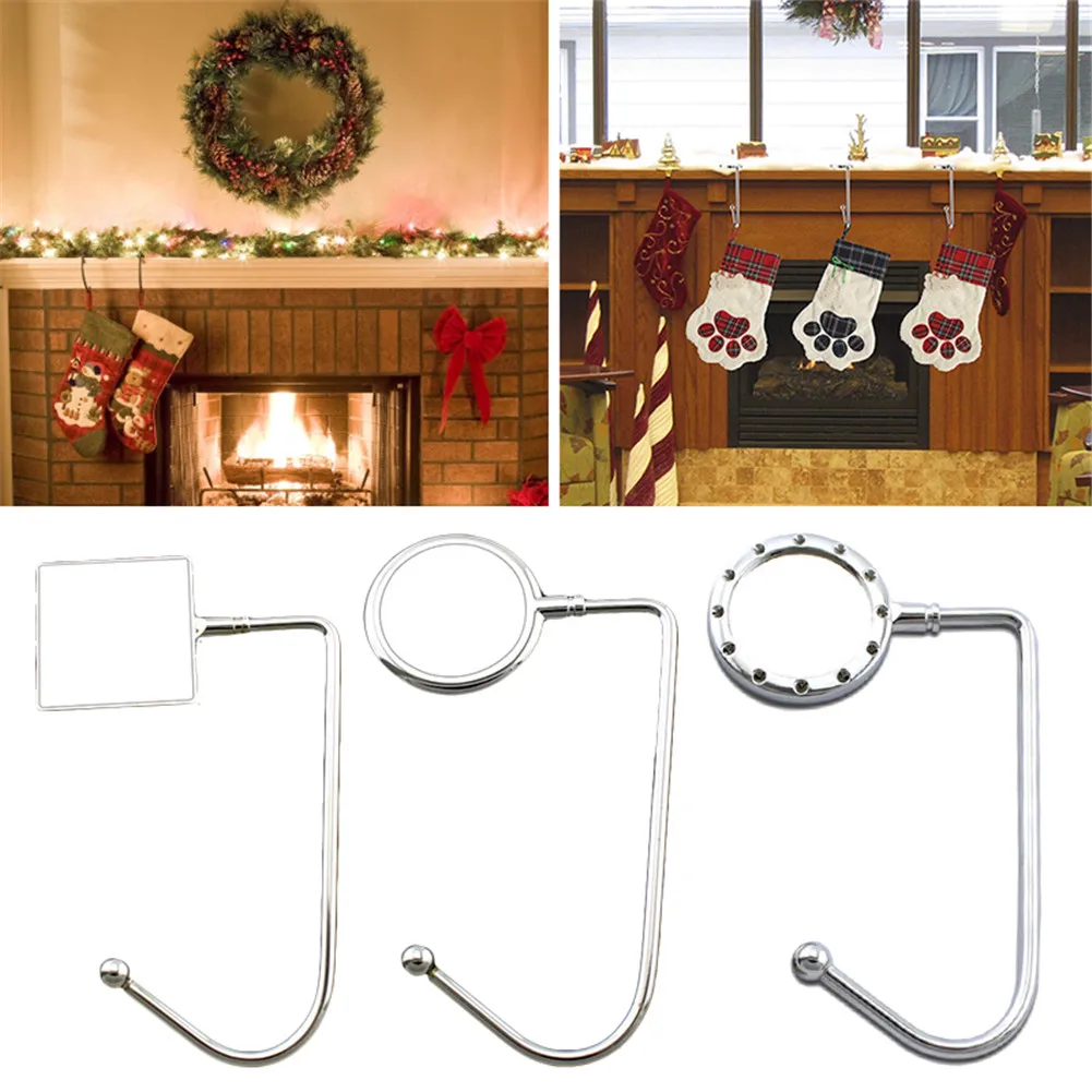 Рождественские чулки крюк рождественские конфеты мешок металлическая вешалка