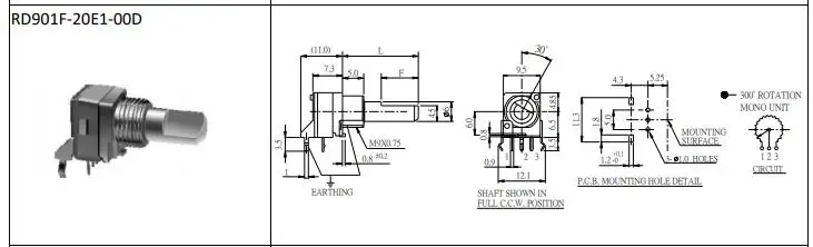 10PCS 10K C10K New Original Single-Unit Rotary Potentiometer ALPHA RD901F-C10K-20 | Электронные компоненты и
