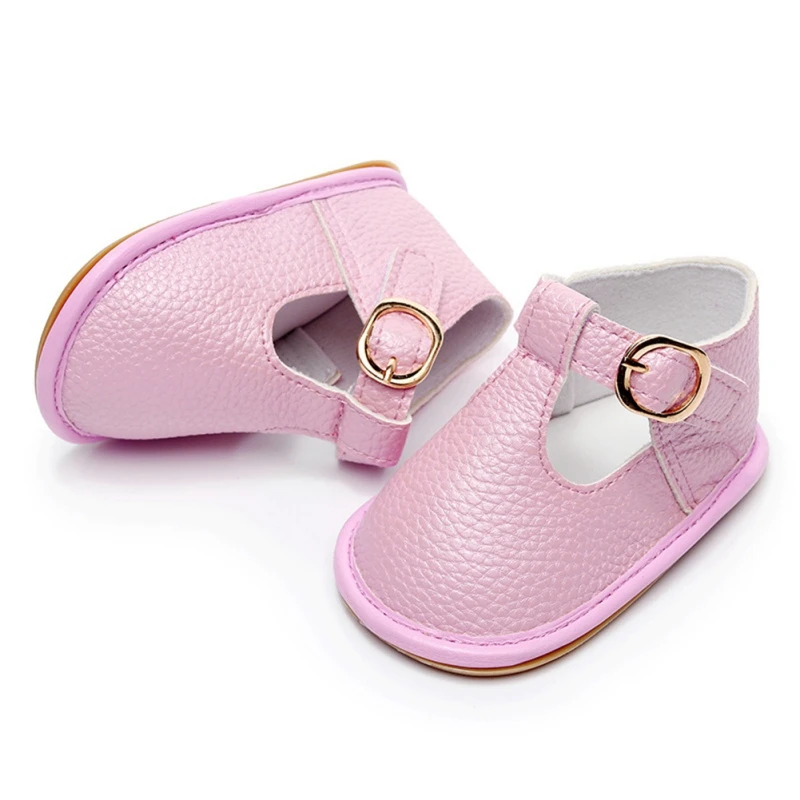 

Baby Male And Female T-Shaped Hollow Rubber Sole Cool Pu Leather Toddler Shoes