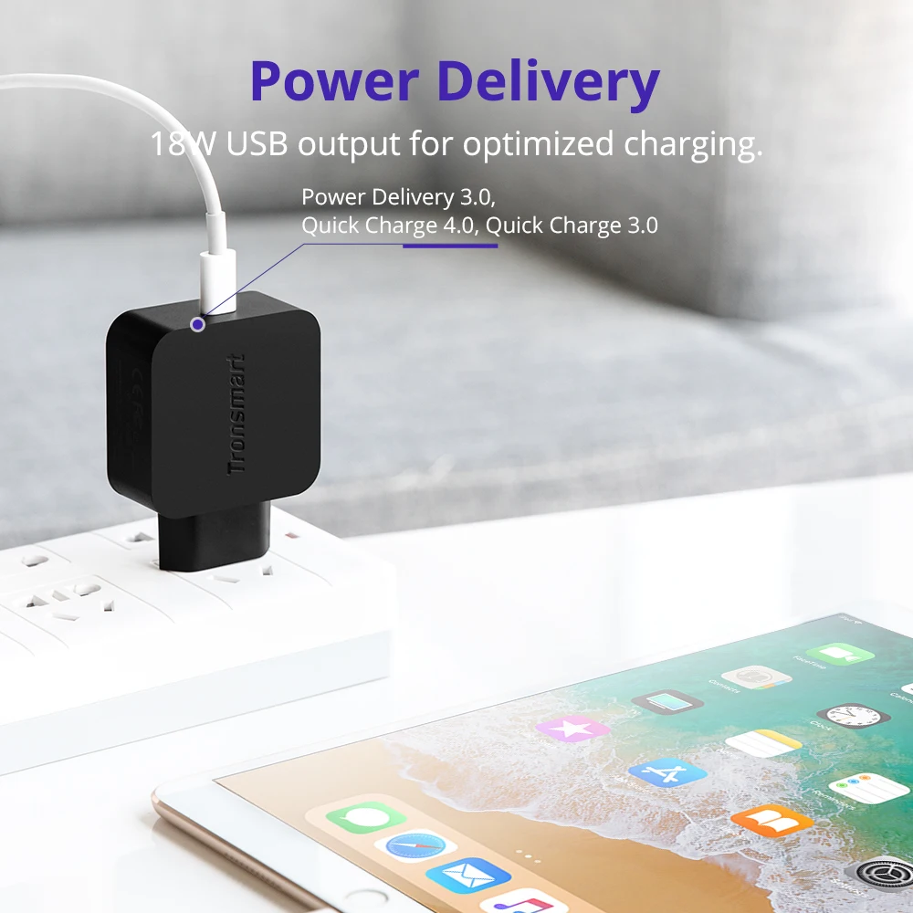 Tronsmart WCP01 PD зарядное устройство 18 Вт Быстрая зарядка 3,0 мощность 3,0 usb type-C зарядное устройство для телефона iphone, huawei, xiaomi