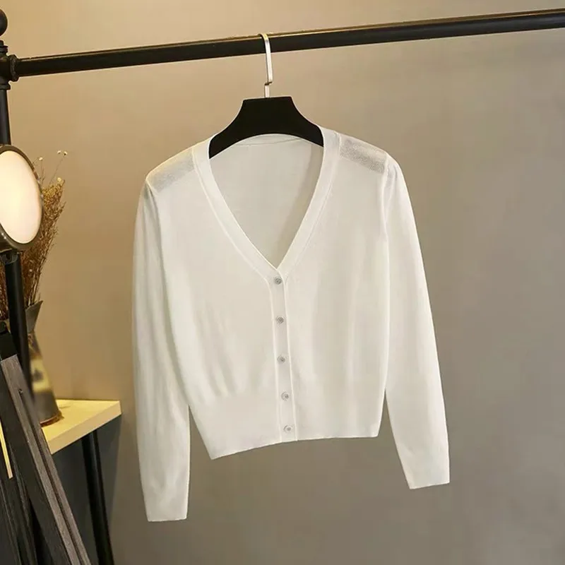 

Women Autumn Vintage Cardigan Slim Sweater Fashion Thin Long Sleeve Outerwear Chic Tops