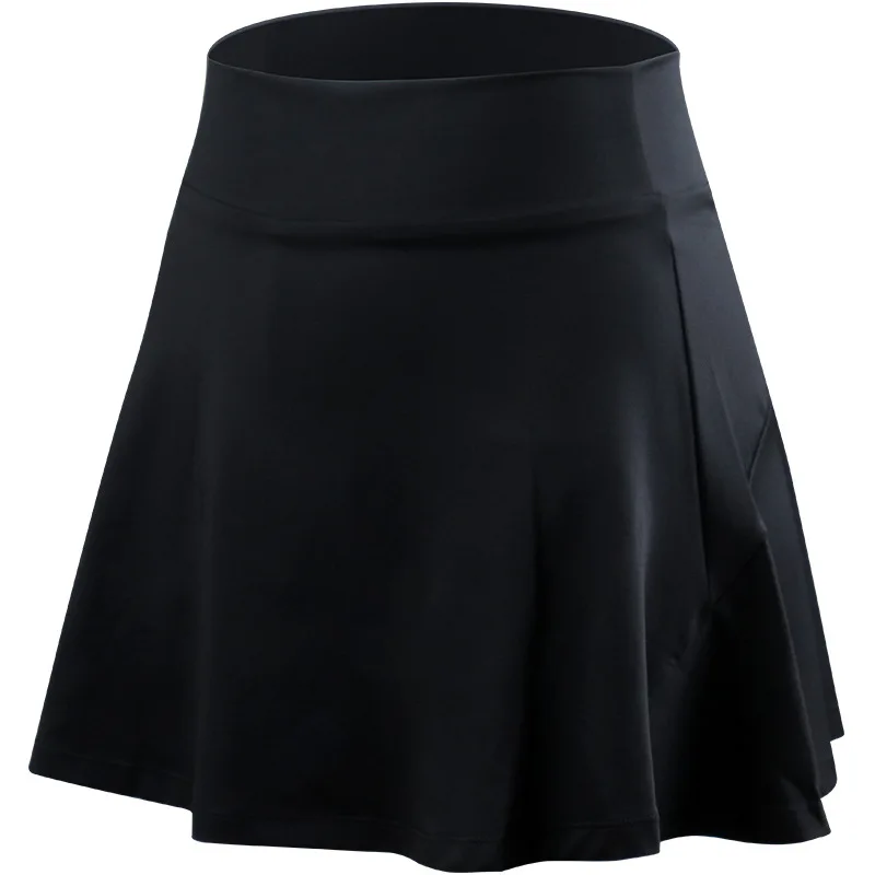 YJD128 black Спортивные теннисные юбки для йоги, короткая юбка для фитнеса, бадминтон, дышащая быстросохнущая юбка для женщин, походов, танцев, спорта тенниса - Цвет: YJD128 black