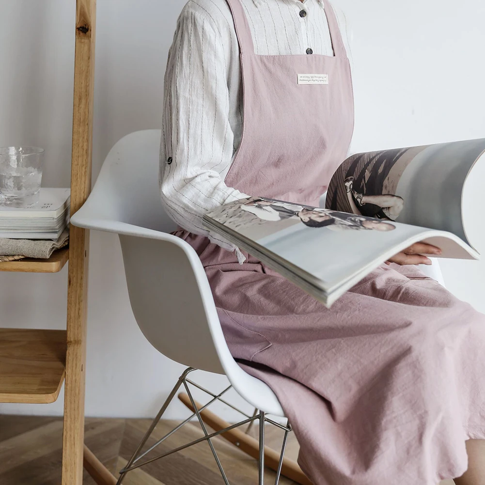 

Nordic Style Florist Apron Cotton Korean Style Pleated Apron With Pockets For Gardening Coffee Shop Kitchen Aprons Cooking Apron