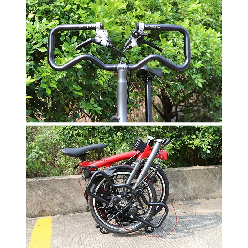 

Litepro 490mm Ultralight Folding Bicycle Butterfly Handlebar Aluminum Alloy Handlebar for Brompton Bike Handle Bar
