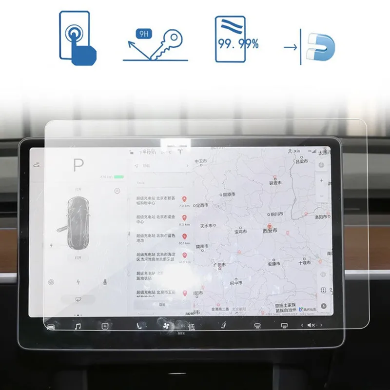 Аксессуары для Tesla Model 3 S X автомобильная навигация сенсорный экран закаленное