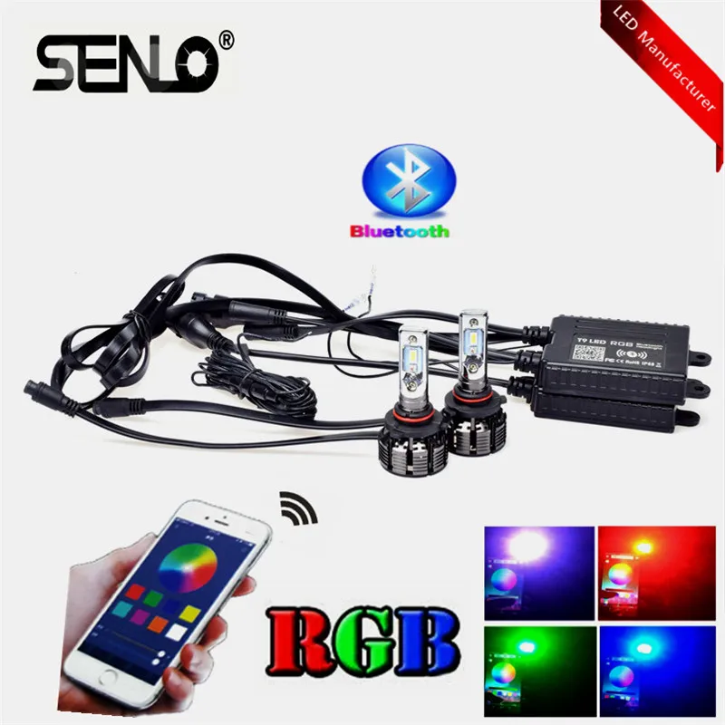 Светодиодные фары для автомобиля RGB H8 H11 приложение управления Bluetooth H1 H3 HB3 hb4