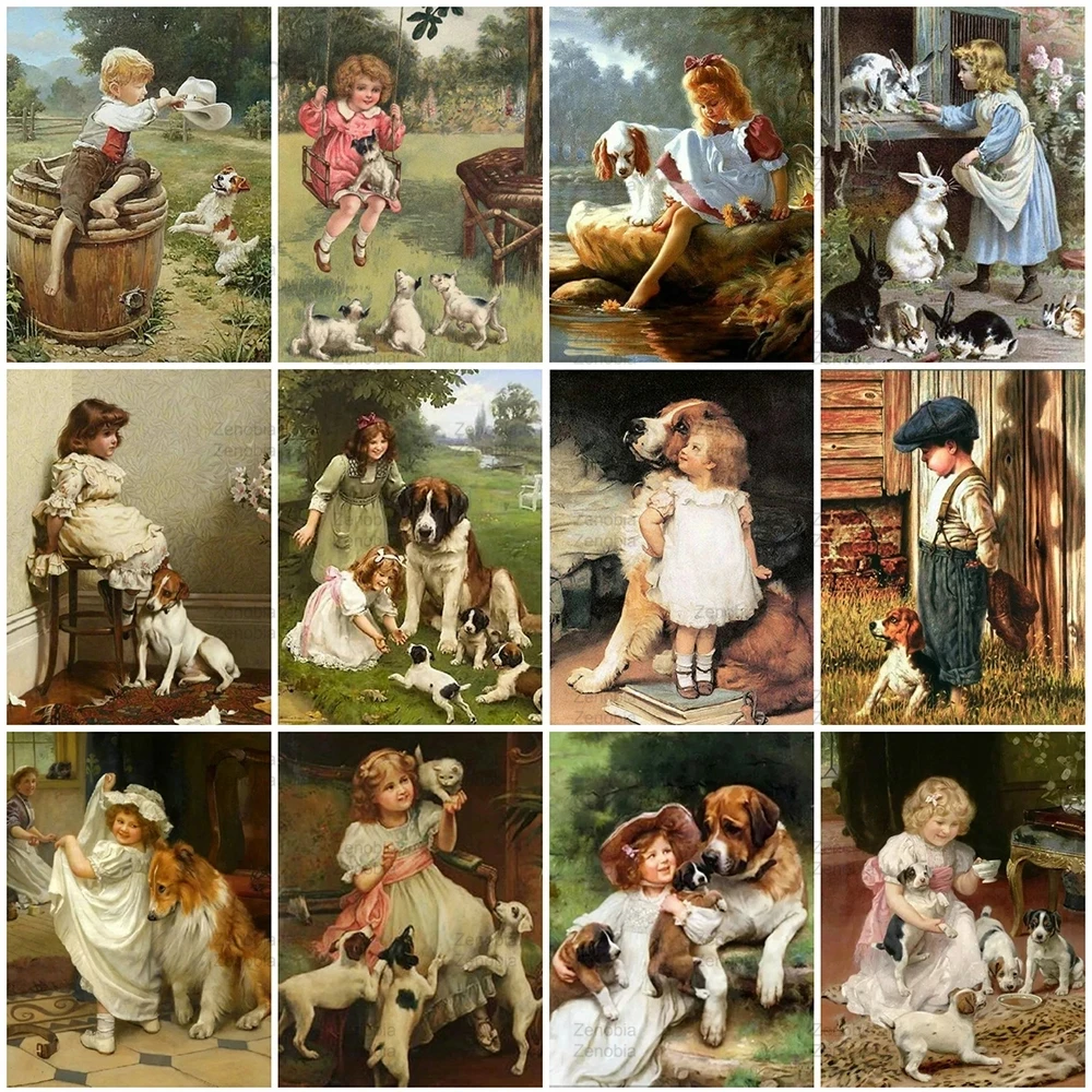 

Diamond Painting Dog Landscape 5D Diy Full Square and Round Diamond Embroidery Animal Pattern Cross Stitch Girl Home Decor Gift