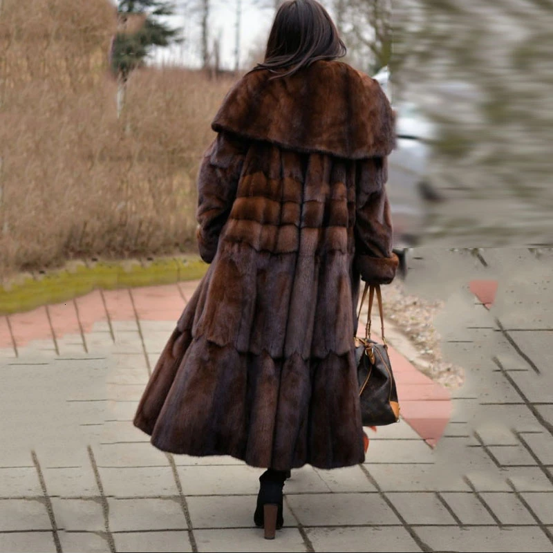 TOPFUR New Luxurious Real Mink Fur Coat Women Natural Real Fur Outwear With Belt Genuine Mink Fur Jacket Plus Size Solid
