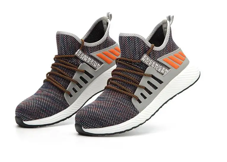 

Мужские легкие кроссовки со стальным носком, дышащие, непрокалываемые, мягкие, Нескользящие, Рабочая обувь для промышленных и строительных ...