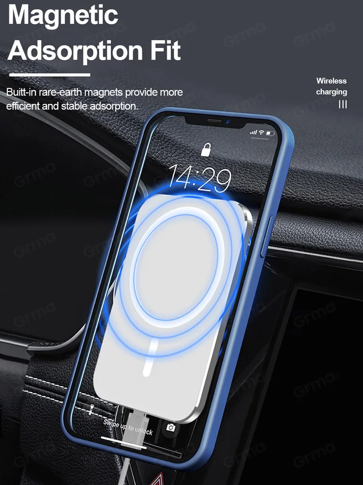 

Grma 15W Mag Magnetic Safe Wireless Charger Phone Car Holder For iphone 12 Pro Max 12 mini Airvent Magnet Adsorbable Car Mount