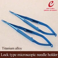 ophthalmic microinstruments surgical microneedle holder with locking needle holder titanium alloy needle holder for medical use