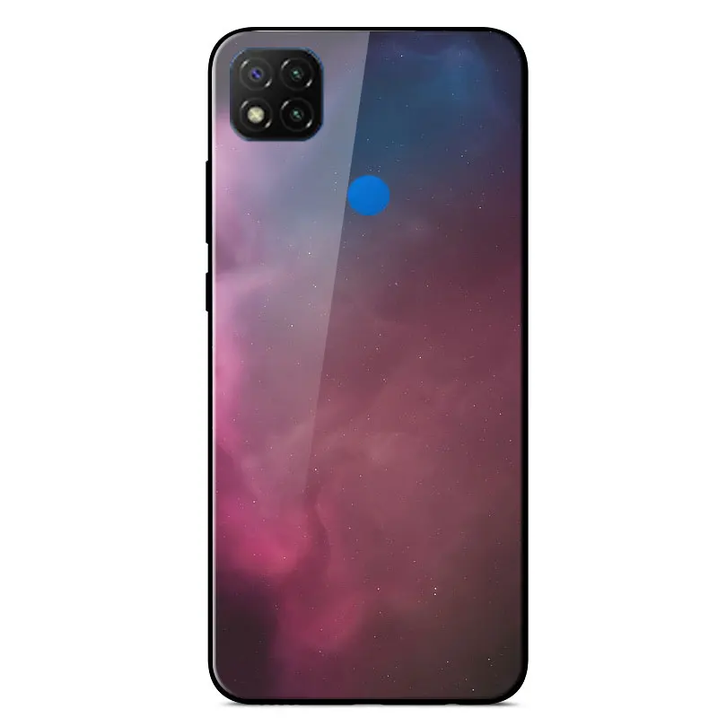 

For Redmi 9C Case Luxury Star Space Painted Bumper Back Cover For Xiaomi Redmi 9C 6.53 Inch Luxury Tempered Glass Phone Cases