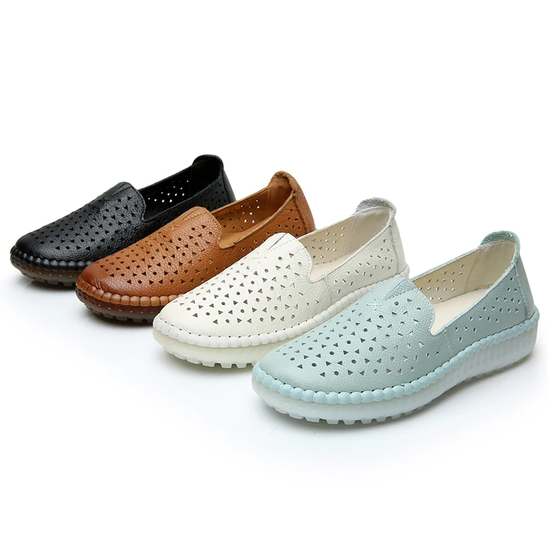 

BEYARNERetro Handmade Shoes Women Flats Genuine Leather Spring Espadrilles Breathable Leather Shoes Laides Sneakers Mocassins819