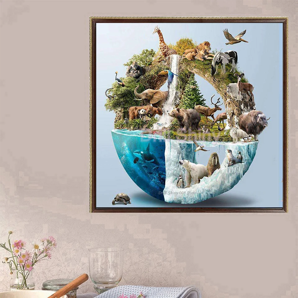 Алмазная живопись 5D &quotсделай сам&quot коллекция &quotСлон&quot &quotбелый медведь&quot