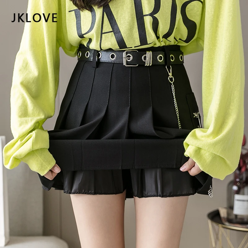 

High Waist Jk Skirts Plaid Skirt A-line Uniform Short Skirt School Girl 2021 Rose Red Purple Harajuku Cheerleader Sexy Clothes