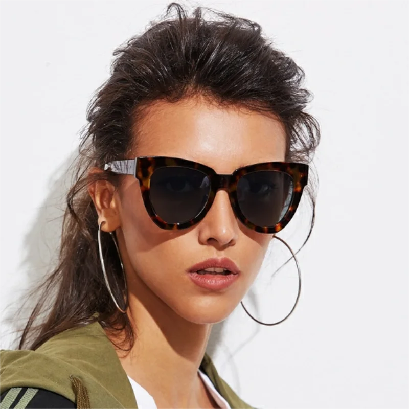 2020 Модные солнцезащитные очки кошачий глаз женские винтажные тонированные в