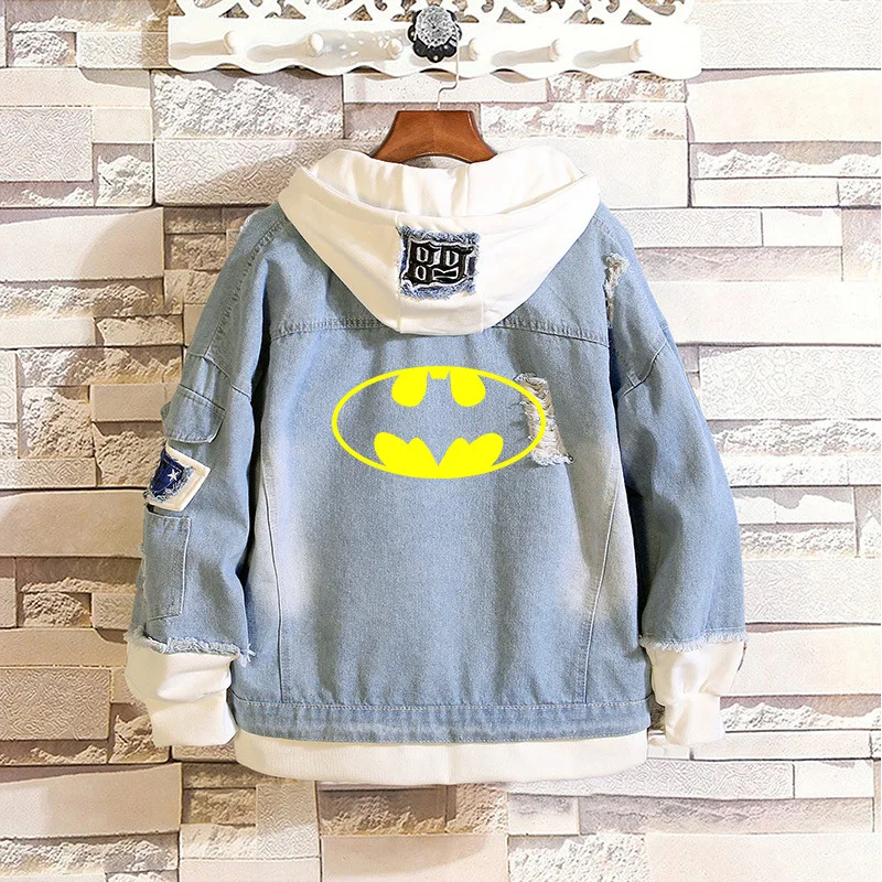 Женская джинсовая куртка с капюшоном повседневная Осенняя Толстовка в стиле