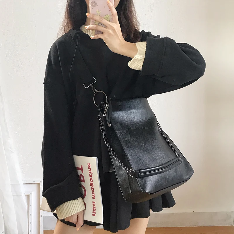 2019 новая Корейская версия студенческой сумки через плечо Большая вместительная