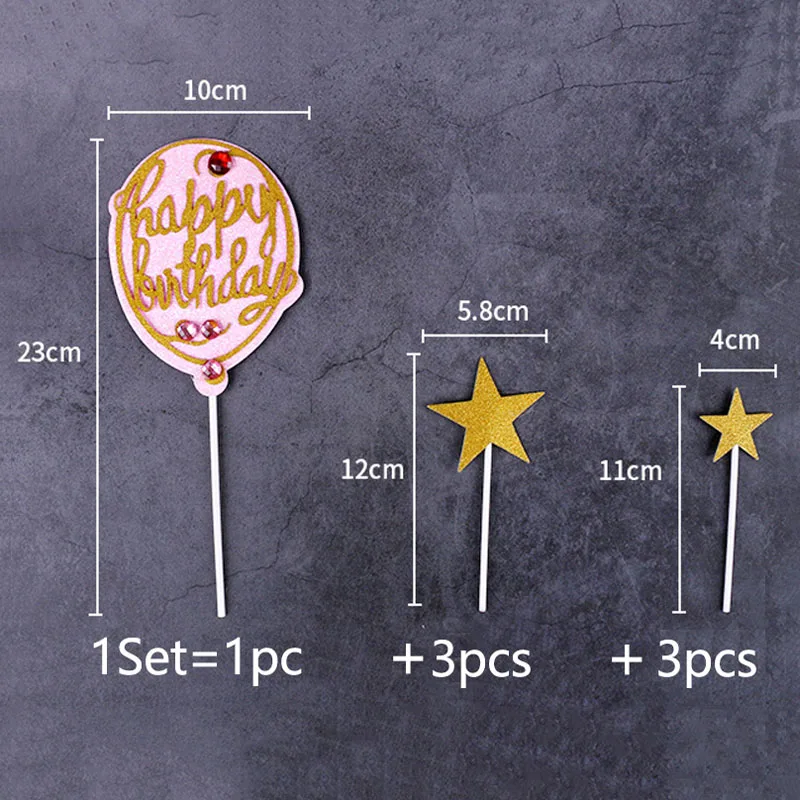 1 Набор 7 шт. блестящих топперов для тортов на день рождения|Товары украшения