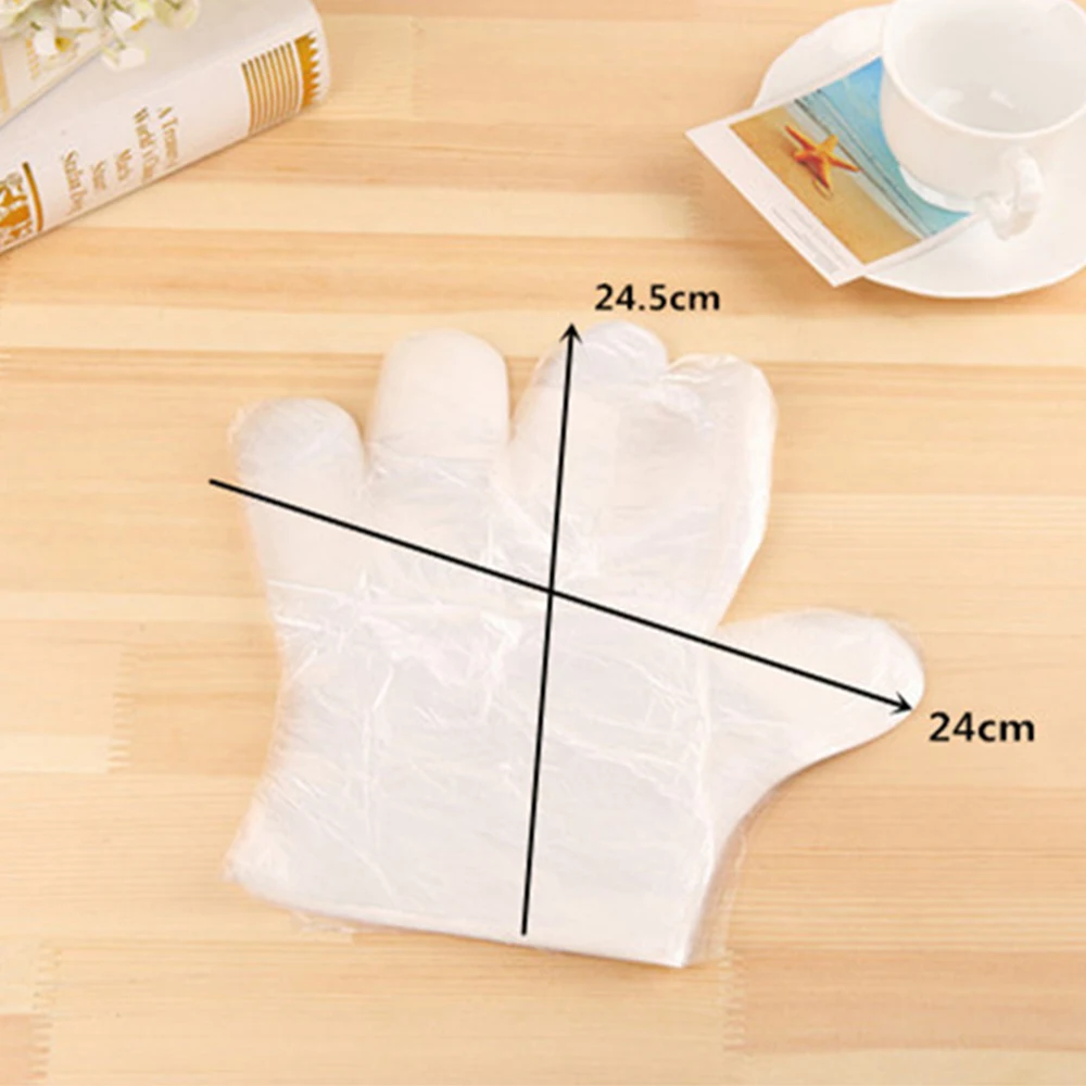 100 упаковок Пластиковые перчатки одноразовые пластиковые для мытья посуды