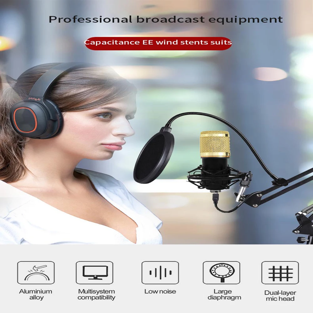 Многофункциональный набор микрофона для прямого эфира большой мембранный