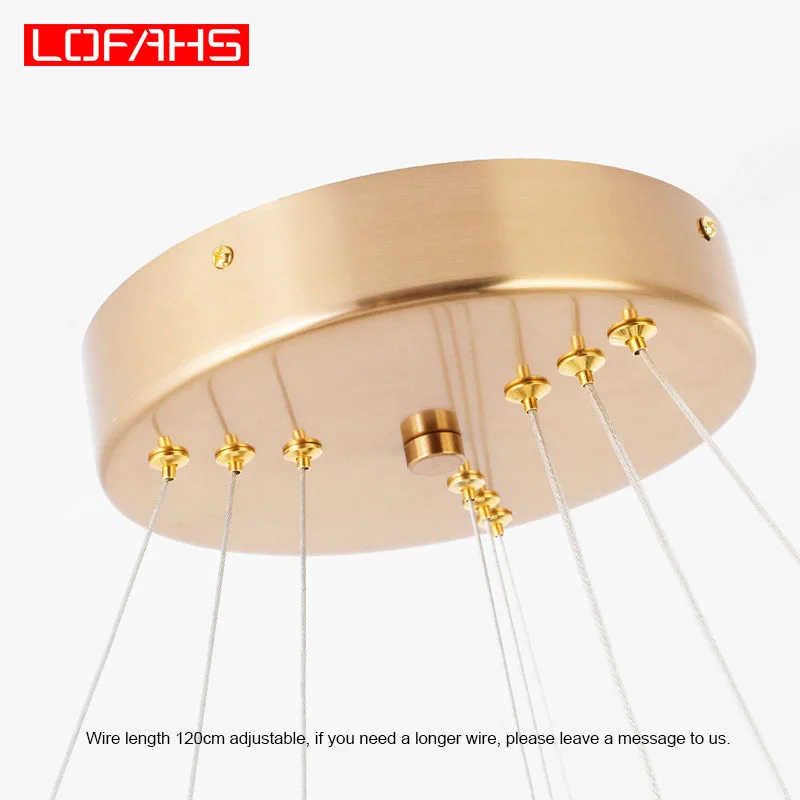 

LOFAHS Modern LED chandelier lighting Luxury Gold combination hexagon for Living Room led lamp Hanging Fixtures ring Chandeliers