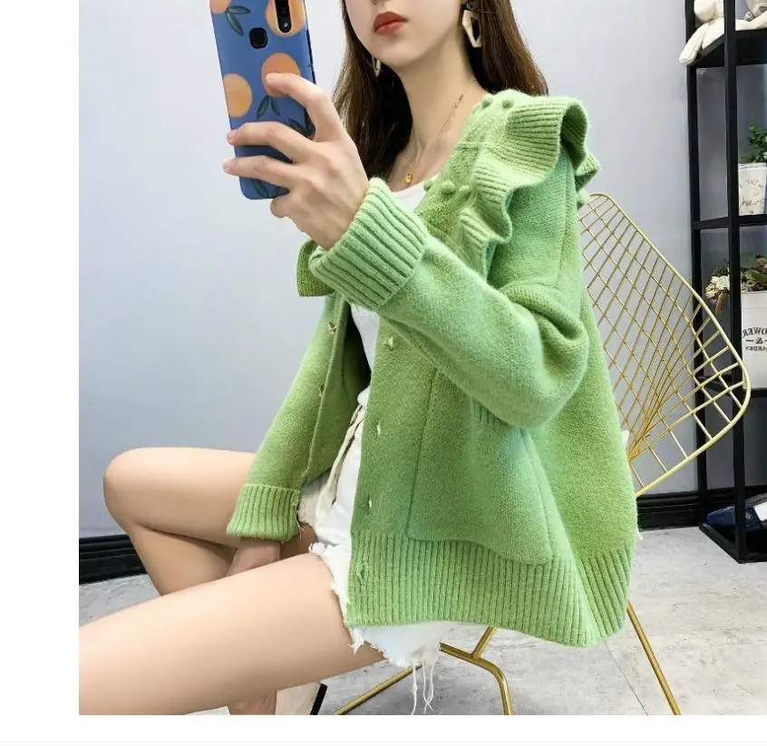 

2021 весна и осень зима с новым стилем Модный женский свитер с длинным рукавом пальто