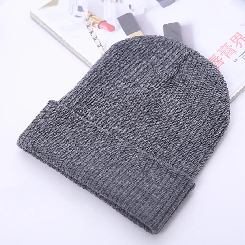 

Fashion Unisex Hat Cotton Blends Solid Warm Soft Hip Hop Knitted Hats Men Winter Caps Women's Skullies Beanies for Girl Ladies